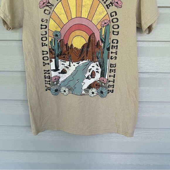 Goodie Two Sleeves Graphic Tee Size Medium – “The Good Gets Better” Desert Print - Picture 7 of 9